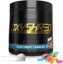 EHP Labs OxyShred Hardcore Super Dosed Pre Workout Powder - Preworkout Powder med L Glutamin & Acetyl L Carnitin, Energy Boost Drink - 275mg af koffein - Sour Crawlies, 40 Servere