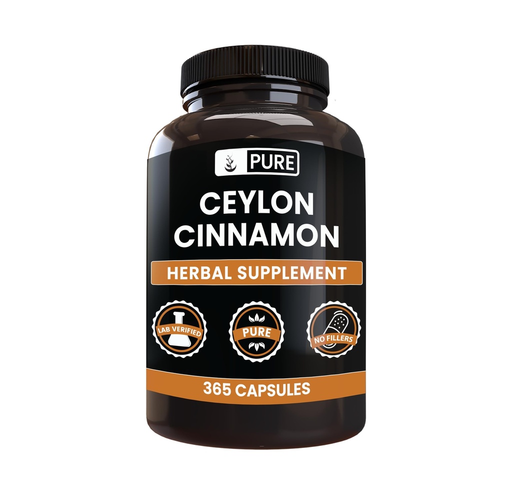 Pure Original Ingredienser Ceylon Kanel (365 kapsler) Ingen Magnesium eller ris Fyldere