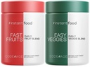Kodeage Instantfood Easy Veggies + hurtige frugter Vitamin Bundle, 30 + Daglige grøntsager og frugter pulvere, hel mad grøn, Multivitamin, fibre, Vegansk superfood mineraler supplement - 180 kapsler