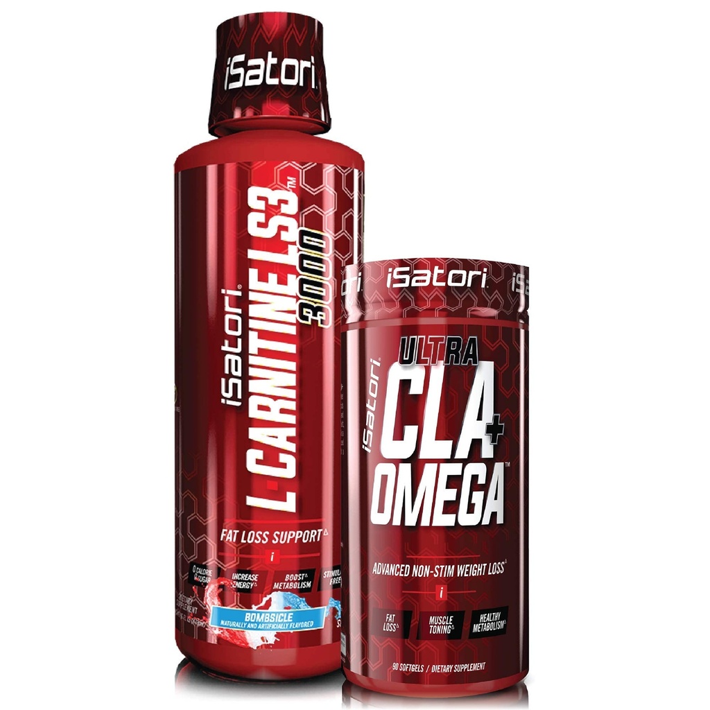 iSatori L- Carnitin LS3 Bombsicle 3000mg (32 Servere) & iSatori Ultra CLA (90 Softgels)