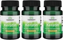 Swanson Keratin (from Tibetan Wool) - Natural Supplement Promoting Healthy Joints, Hair, Skin & Nails - Helps Nourish Healthy Connective Tissues - (60 Capsules, 50mg Each) (3 Pack)