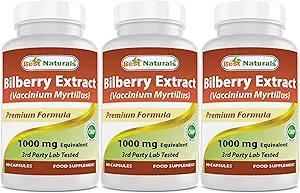 Best Naturals Bilberry 1000 Mg 90 Capsules (90 Count (Pack of 3))