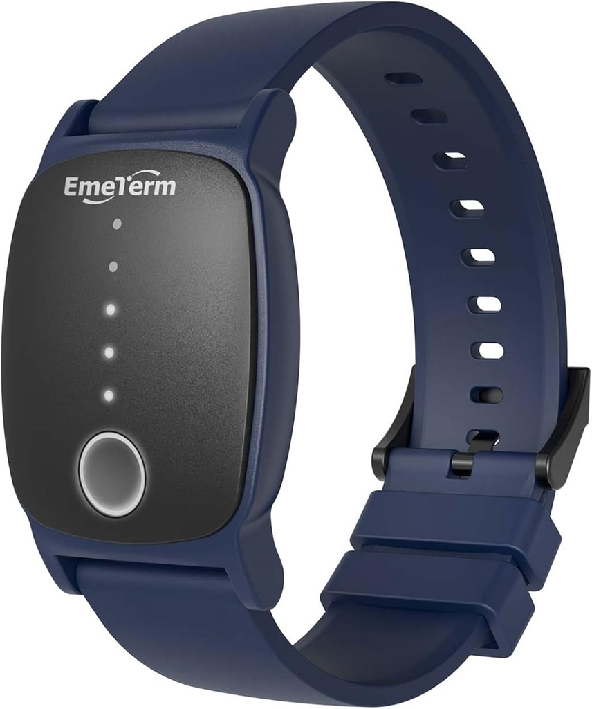 EmeTerm Explore FDA- Cleared Anti- Kvalme armbånd IP67 Vandtæt Morning Motion Sygdom Relief Band Genopladelig Classic Strap Design Drug Free Non- døsighed uden bivirkninger Navy Blå