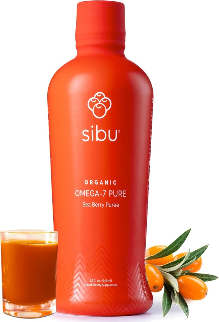 sibu Omega- 7 Pure, 100% Pure Sea Buckthorn Juice (32 oz) USDA Organic