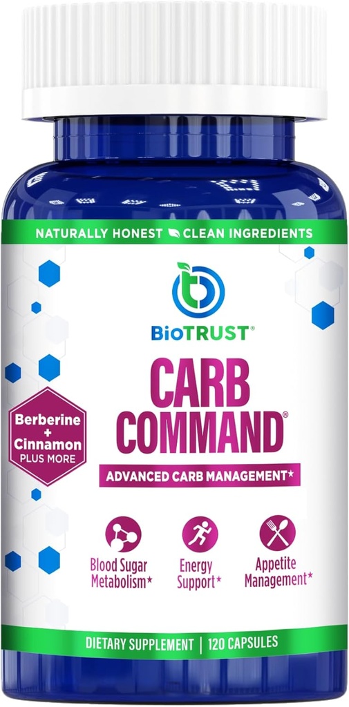 BioTrust Carb Command - Carb Management Supplement, Metabolisk støtte til Ketosis, støtter Keto, lav Carb og Paleo Lifestyle (60 Servere)