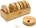 e- Pill Bambus Weekly Pill Organizer, 7 dages Pill Box til tabletter, vitaminer eller kosttilskud