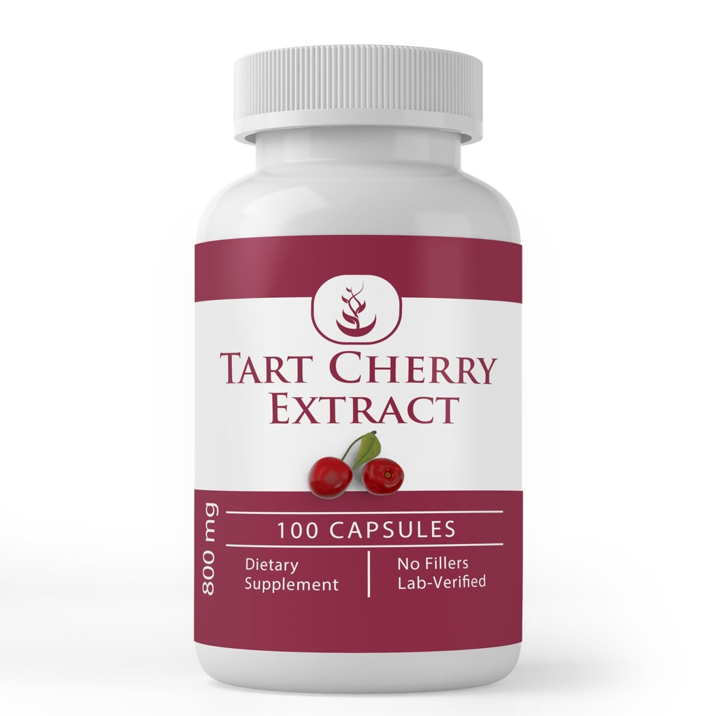 PURE ORIGINALSKE INGREDIENSER Tart Cherry Extract (100 kapsler) Altid ren, ingen tilsætningsstoffer eller fyldstoffer, Lab Verified
