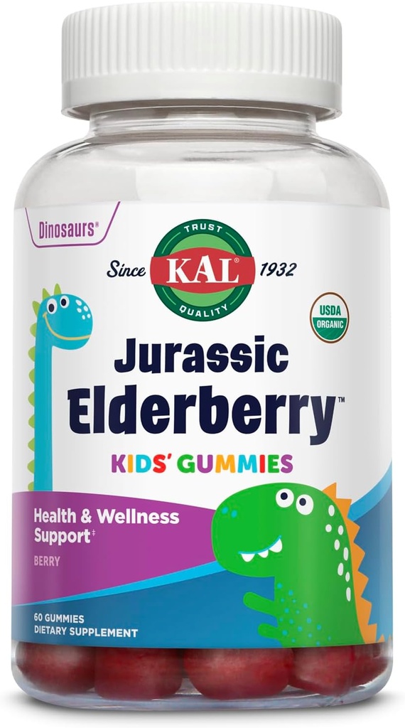 KAL Jurassic Elderberry Kids Gummey 124; Sund immunforsvar