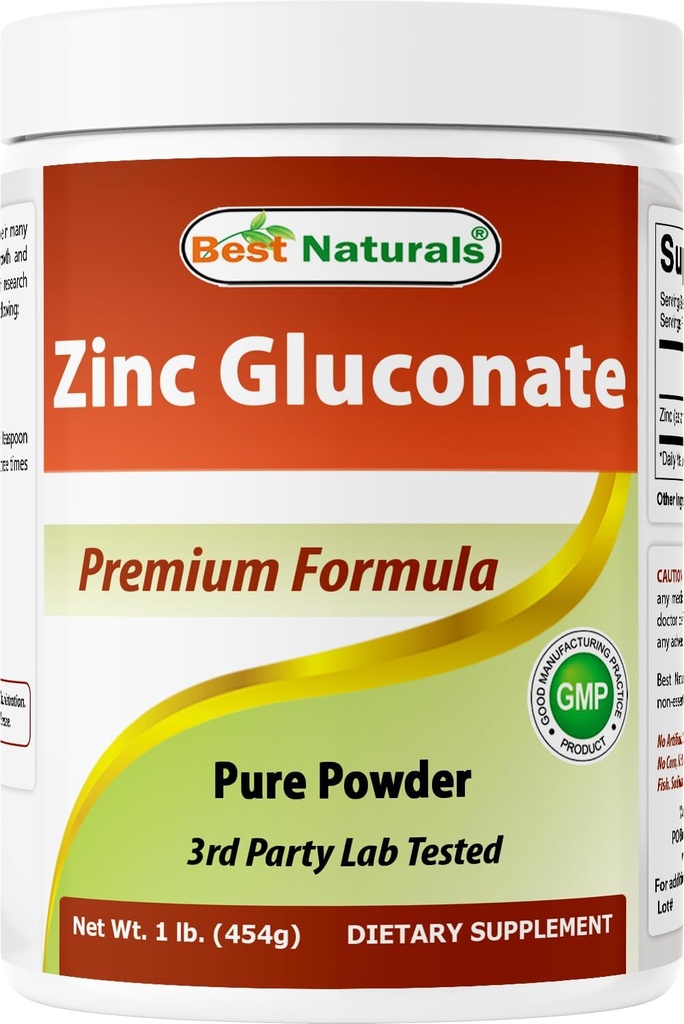 Bedste Naturals Zink Gluconate Pure Powder 1 Pund