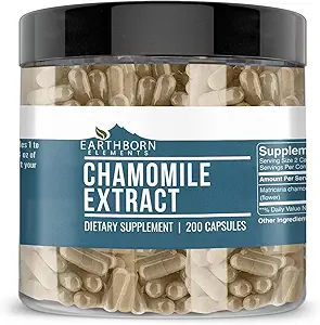 Earthborn Elements Chamomile Extract 200 Kapsler, Pure & Ufortyndet, Ingen tilsætningsstoffer