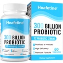 300 Millioner CFU 'er Probiotika til kvinder & mænd - 12 Staints + 3 Organic Prebiotics, Probiotika til fordøjelsessygdomme & immunforsvar, Gut Health & Bloating, Gut Health for kvinder & mænd - 60 Kapsler