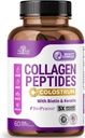 Collagen Peptider til kvinder med Colostrum, Biotin og Keratin - Type I, II, III, V, X - 5X Højere Absorption - Hår hud og negle Vitaminer - Collagen til kvinder - Collagen piller - 60 kapsler