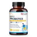 NATUR TARGET Probiotika for mænd fordøjelsessygdomme med enzymer & Prebiotika, 100 Millioner CFU 'er, Mænds Probiotika med Saw Palmetto & Cranberry for Prostata & Urinstof Tract Health, 90 VeggieCapsules
