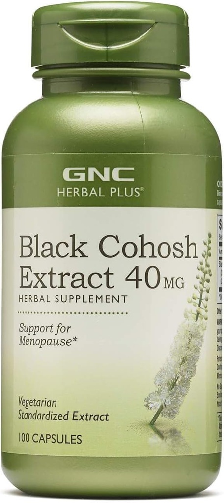 GNC Herbal Plus Black Cohosh Extract 40mg supplement, Vegetar, Support til overgangsalderen, 100 Servere