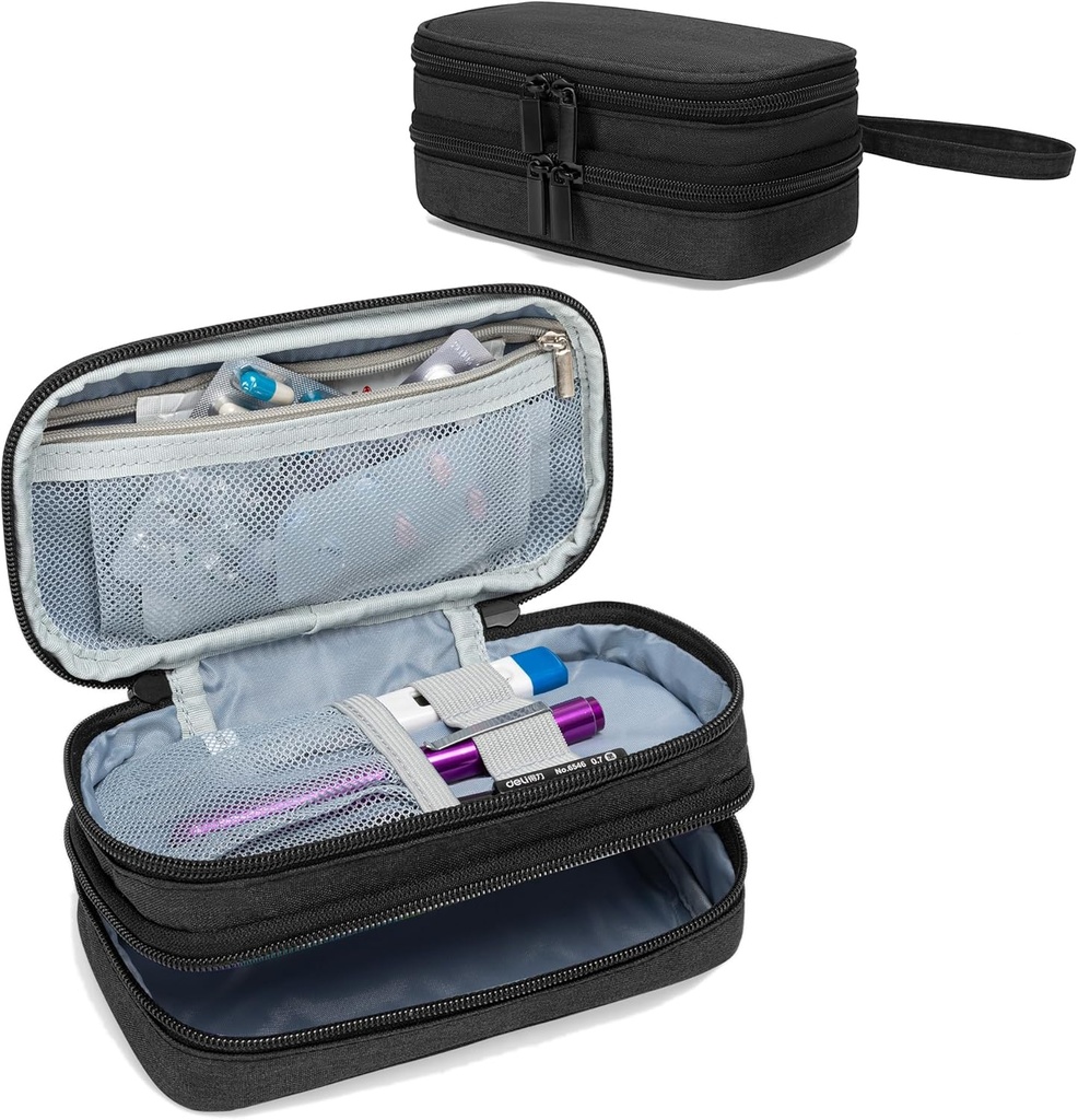 Trunab Bærbar Rejsesæk med Ugentlig Pill Box Organizer 2 gange om dagen, Pill Case til piller, Vitamin, Fiskeolie, Kostholder
