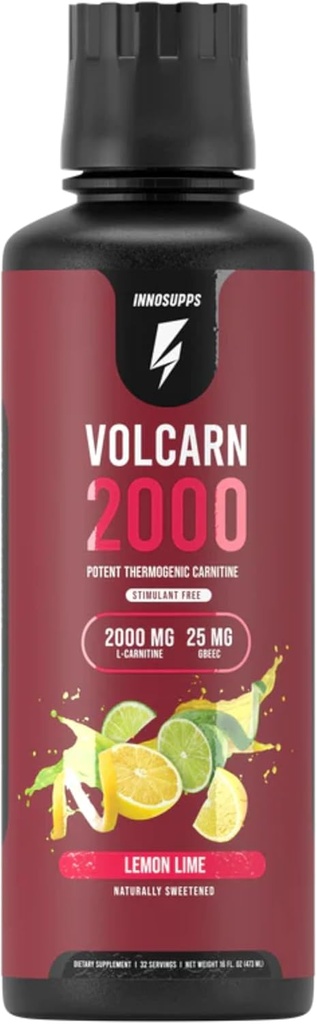 InnoSupps Volcarn 2000 - L- CARNITINE Advanced Energy Liquid 124; ATP Enhancer med GBEEC Beeg 124; øger energi, Enhances Focus, Koffein fri, Ingen Kunstige Sweatenements
