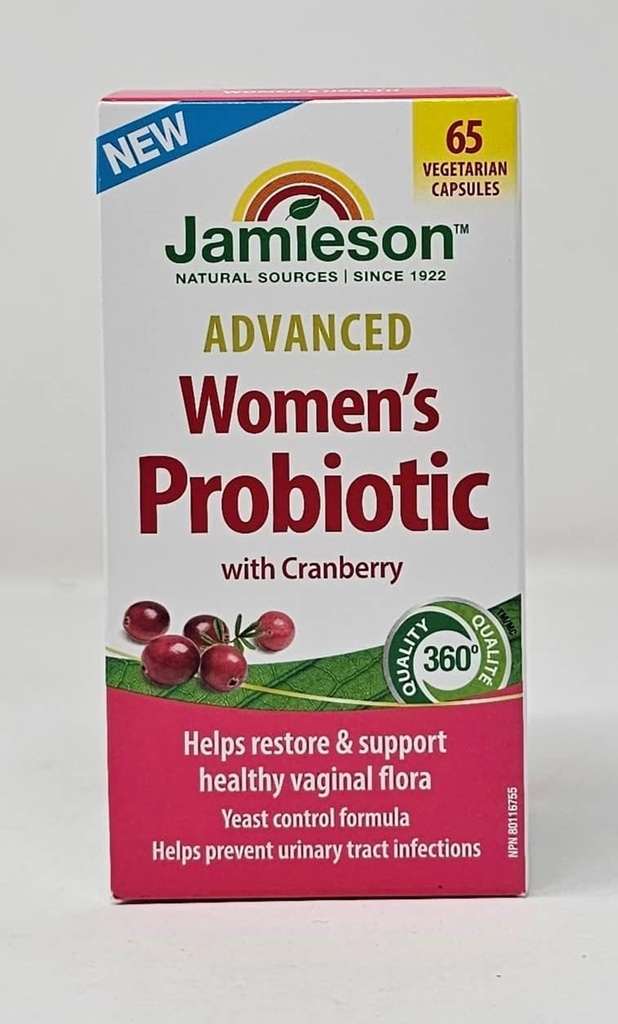 Jamieson Advanced Women 's Probiotic med Cranberry, Hjælp Support & Gendanne sund vaginal Flora - 65 vegetariske kapsler