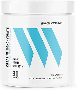 Swolverine ® Creatinine Monohydrat Powder - 60 Servings - 124; 100% Pure, Mikroniseret Creatin for Muskelstyrke, Power & Recovery