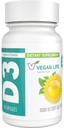 Vegansk Life Nutrition - D3- vitamin daglige kapsler til voksne (1000 IE) - Gluten- fri, ikke- GMO, understøtter bone sundhed og immunsystem - 60 kapsler