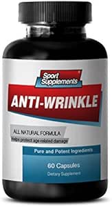 Resveratrol Kosttilskud - Anti- Wrinkle piller - Forhindrer tidlig ældning af celler, Anti Aging supplement, Alpha liposyre, Collagen, Aloe Vera Gel, hyaluronsyre, gurkemeje, 1 flaske 60 kapsler