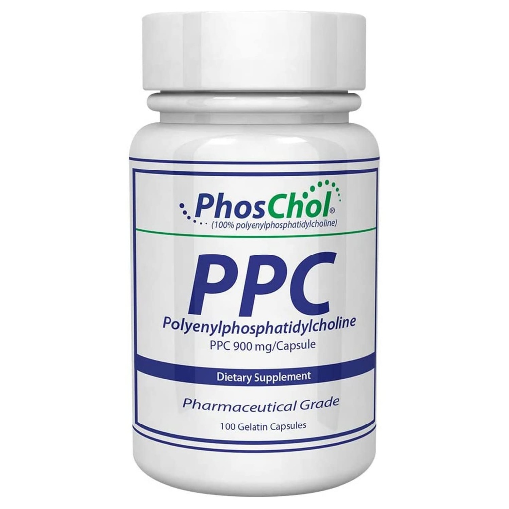 Nutrasal PhosChol PPC Polyenyl PhosphatidylCholin Cholin Supplement 900mg 100 Gelatine Kapsler