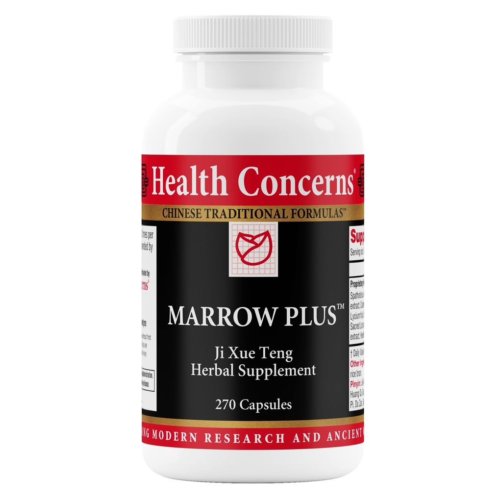 Sundhedsmæssige bekymringer Marrow Plus - Bone Marrow & Blood Generation Herbal supplement - Kinesisk Herbal Formel for anæmi, & Circulation Support - Astrages, Salvia, & Tangerine Ekstrakter - 270 Kapsler