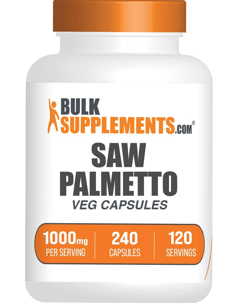 BulkSupplements.com Saw Palmetto Extract Kapsler - Serenoa Repens, Saw Palmetto Supplement - Gluten Free, 2 Kapsler pr Serving, Greve (pakke med 1)