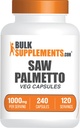 BulkSupplements.com Saw Palmetto Extract Kapsler - Serenoa Repens, Saw Palmetto Supplement - Gluten Free, 2 Kapsler pr Serving, Greve (pakke med 1)