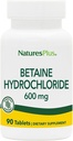 NaturePlus Betaine HCl (hydroklorid) - 600 mg, 90 tabletter - fordøjelsestilskud, lindrer symptomer på lejlighedsvis hjertebrand & fordøjelsesbesvær - Hypoallergen, Gluten- Free - 90 Serveringer