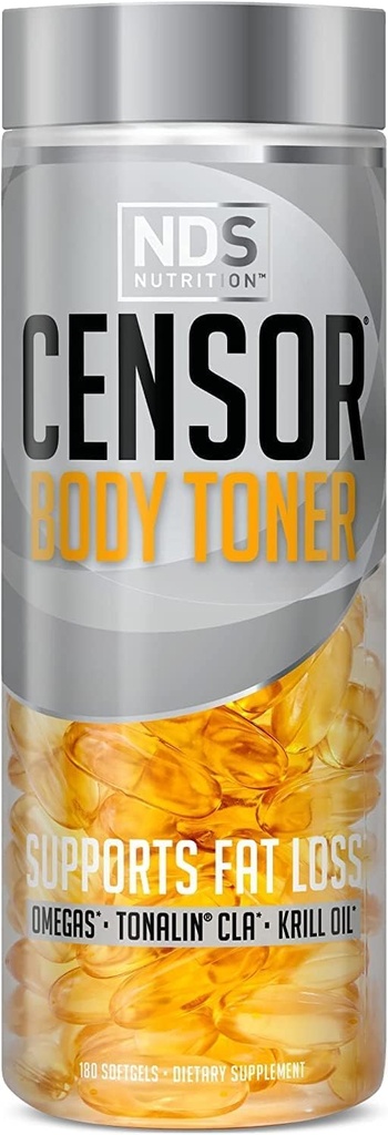 Censor - Fat Loss and Body Toner with CLA, Fish Oil, Safflower and Omega 3-6-9 Blend - Dietary Supplement for Improved Energy, Metabolism and Health - 180 Softgels