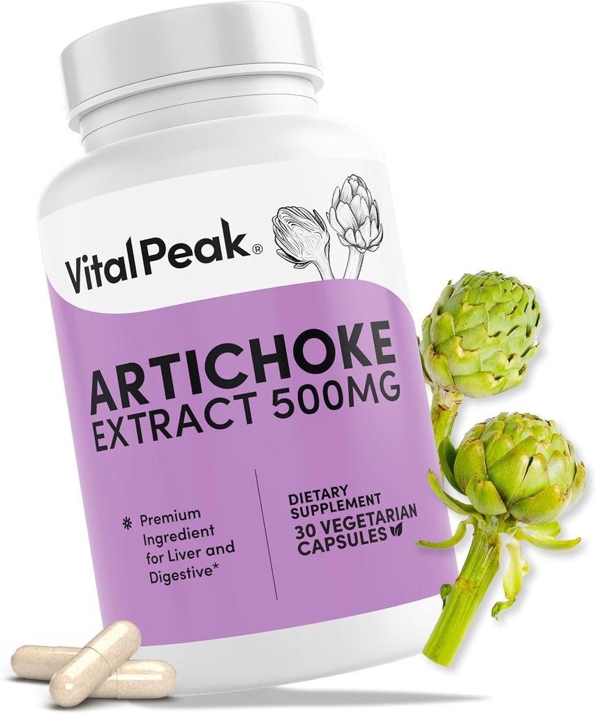 Artichoke 500 mg supplement - Potent Artichoke Extract kapsler til leversundhed & fordøjelsesstøtte - Artichoke Leaf Extract fremmer energi & fokus - 30 kapsler