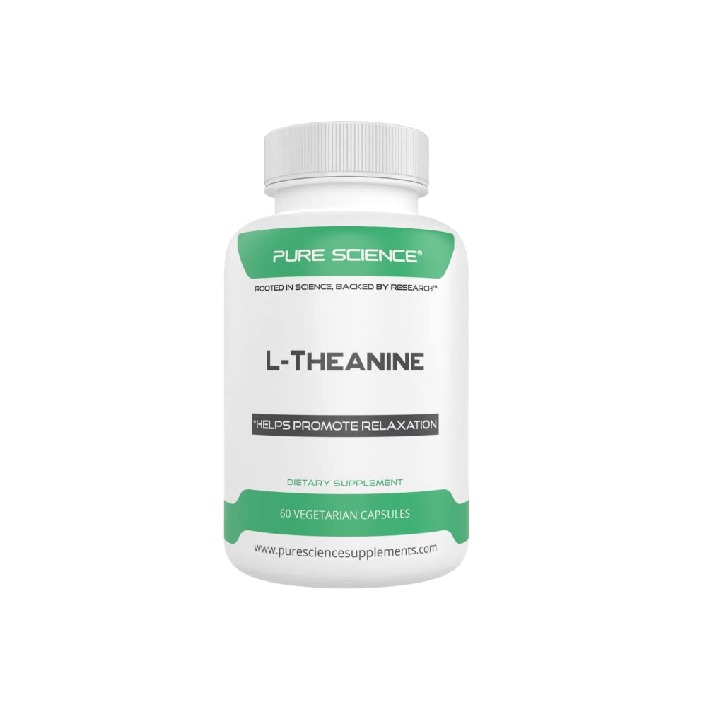 Pure Science L- Theanine Supplement 400mg - fremmer afslapning og sund stress management - 60 vegetariske kapsler