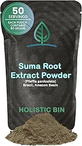 Holistisk Bin Wild Havared Root Ginseng Powder - Brasiliansk Suma Root Ginseng til te & Smoothies - Adaptogen Extract - Ikke GMO - 50 Bedste