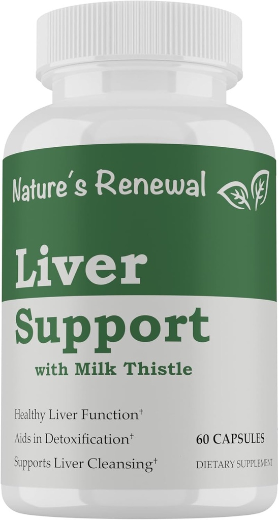 Naturens fornyende leverstøtte supplement - Rense Detox reparation Renew Inddrivelse Formel med mælk tidsel, Mælkebøtte Root, Artiskok ekstrakt, Cholin, gurkemeje - 60 kapsler