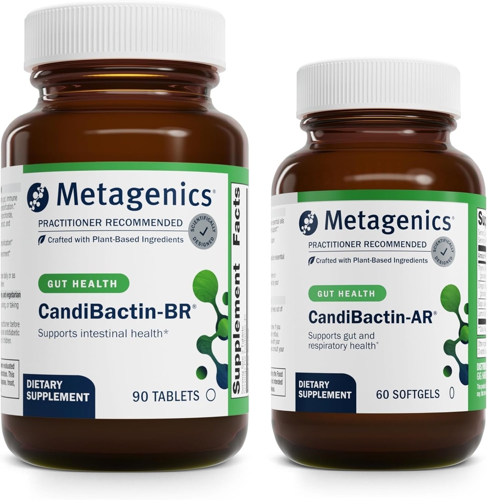 Metagenics Bundle - CandiBactin- BR (90 tabletter) & CandiBactin- AR (60 softels) - for Intestinal Support, Gut Health & Intestinal mikrobiel balance