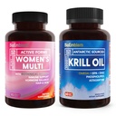 Bioemblemer Antarktis Krill Oil Supplement og kvinders Multivitamin
