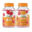 Lifeable Vitamin B12 + Calcium med D-vitamin, Gummies Bundle - Great Tasting, Vitamin Supplement, Gluten Free, GMO Free, Chewable