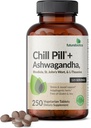 Fremurebiotika Chill Pill + Ashwagandha, Rhodiola, St. John 's Wort, & L- Theanine - non-GMO, 250 vegetariske tabletter