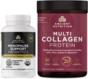 Ancient Nutrition Regenerative Organic Certified Probiotika til Menopause, 60 Count + Multi Collagen Protein Powder Unflavored, 45 Servere