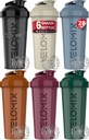 VELOMIX - 6 pakker- 28 oz Protein Shaker Flaske for Protein Mixes - 6x Wire Whisk - 124; læk Proof Shaker Cups for Protein Shakes - 124; Protein Shaker Flaske Pack - 124; Protein Shake Cup (Earth Tones Collection)