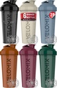 VELOMIX - 6 pakker- 28 oz Protein Shaker Flaske for Protein Mixes - 6x Wire Whisk - 124; læk Proof Shaker Cups for Protein Shakes - 124; Protein Shaker Flaske Pack - 124; Protein Shake Cup (Earth Tones Collection)