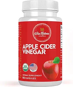 Apple Cider Vincipe Kapsler 1000mg • 124; Organic Herbal Supplement • 124; 60 Kapsler