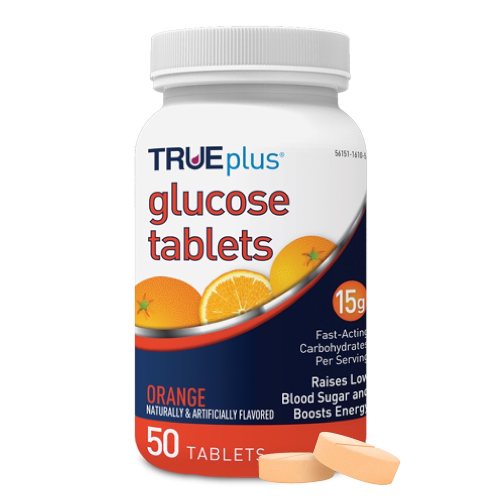 TRUEplus ® Glucose Tablets, Orange - 50ct