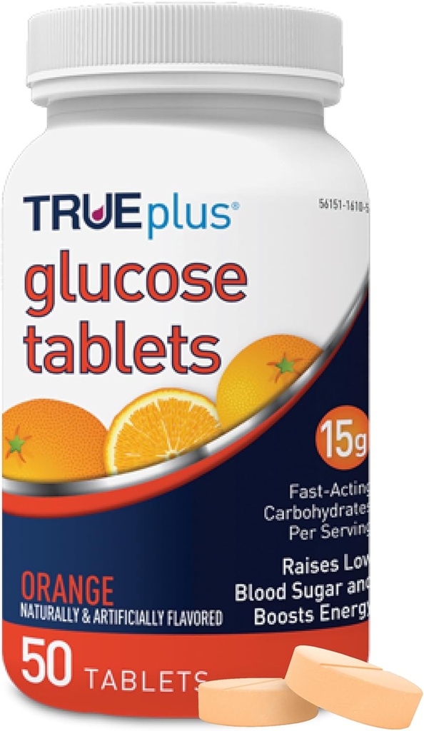 TRUEplus ® Glucose Tablets, Orange - 50ct