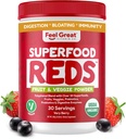 Mear Great Organic Superfood Reds Powder pakket med Beet Root Powder Budd124; fordøjelsesstøtte herunder Bloating Relief Budd124; Frugt og Veggie Polyphenoler supplement.