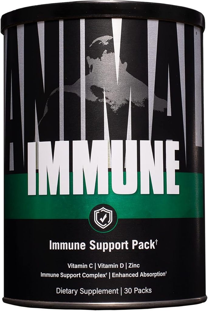 Animal Immunpak - Zink, C-vitamin, D-vitamin, Olive Leaf Extract, Black Pepper Extract og mere, Immunpill Packs, 30 Greve