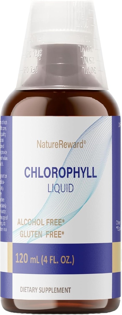 Chlorophyll Liquid, 120 ml, 4 Month Supply Liquid Chlorophyll Supplement for intern deodorizer, mænd og kvinder