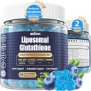 Liposomal Glutathion Gummies Chews, 1100mg Koncentreret Formel - 98% Biotilgængelig w / vitamin C, ALA, NAC & Milk Thistle for Antioxidant - Lever Rense Detox Supplement, Vegan, 120 ct