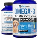 Omega 3 Fish Oil for Dogs - Salmon Oil for Dogs - Hundeolie supplement kan hjælpe med at fjerne, Allergi, Itch Relief - understøtter tør hud, Joints - Hundehud og Coat Supplement - 90 Fish Oil Pills EPA DHA