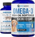 Omega 3 Fish Oil for Dogs - Salmon Oil for Dogs - Hundeolie supplement kan hjælpe med at fjerne, Allergi, Itch Relief - understøtter tør hud, Joints - Hundehud og Coat Supplement - 90 Fish Oil Pills EPA DHA